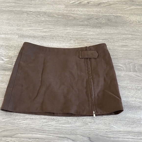The Frankie Shop Dresses & Skirts - The Frankie Shop Faux Suede Mini Skirt with Front Zip